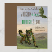 Fantasy Dragon Magic Serpent Birthday Party Kaart (Voorkant / Achterkant)