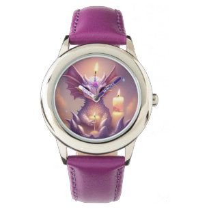 Fantasy Dragon met Verjaardagskaarsen Horloge