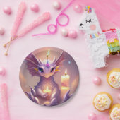 Fantasy Dragon met Verjaardagskaarsen Papieren Bordje (Feest)