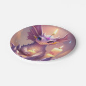 Fantasy Dragon met Verjaardagskaarsen Papieren Bordje (Gekanteld)