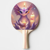 Fantasy Dragon met Verjaardagskaarsen Tafeltennisbatje (Voorkant)