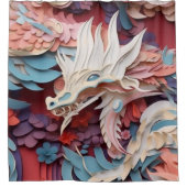 Fantasy Dragon Middeleeuws abstract ontwerp Uniek Douchegordijn (Voorkant)