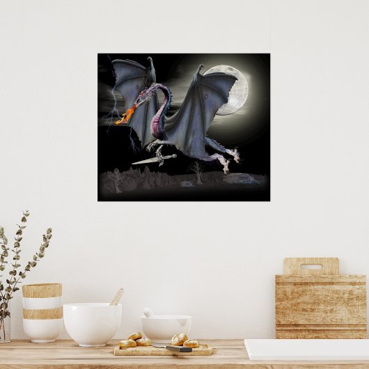 Fantasy dragon poster (Keuken)