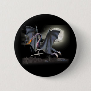 Fantasy dragon ronde button 5,7 cm