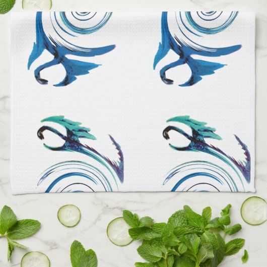 Fantasy Dragon Swirl Theedoek (Gevouwen)