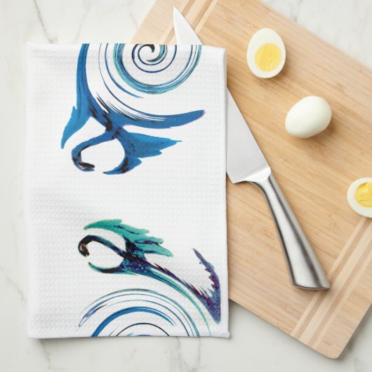 Fantasy Dragon Swirl Theedoek (Quarter Fold)