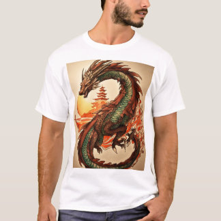 Fantasy Dragon T-shirt – Uniek Waterverf Art T-shi