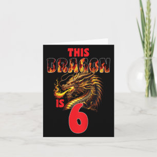 Fantasy Dragon-thema voor kinderen die 6 jaar word Kaart