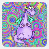 Fantasy Dragon Vierkante Sticker (Voorkant)