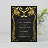 Fantasy Dragon Wedding Folie Uitnodiging (Staand Voorkant)