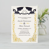 Fantasy Dragon Wedding Folie Uitnodiging (Staand Voorkant)