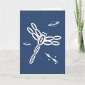 Fantasy Dragonfly and OuterSpace Rift, blue, white Kaart (Voorkant)
