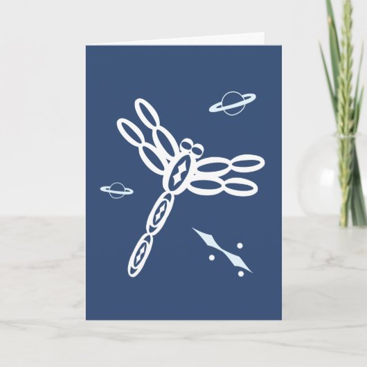 Fantasy Dragonfly and OuterSpace Rift, blue, white Kaart (Voorkant)