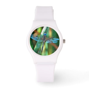 Fantasy Dragonfly in Turquoise en Black Horloge