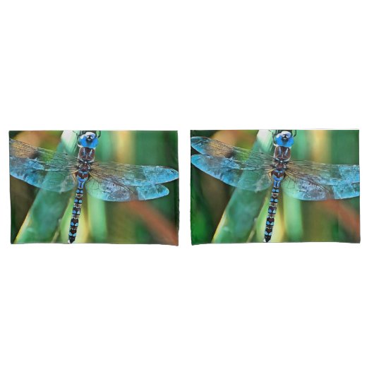 Fantasy Dragonfly in Turquoise en Black Kussensloop (Voorkant-Set)