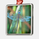 Fantasy Dragonfly in Turquoise en Black Metalen Ornament (Links)