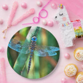 Fantasy Dragonfly in Turquoise en Black Papieren Bordje (Feest)