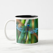 Fantasy Dragonfly in Turquoise en Black Tweekleurige Koffiemok (Links)