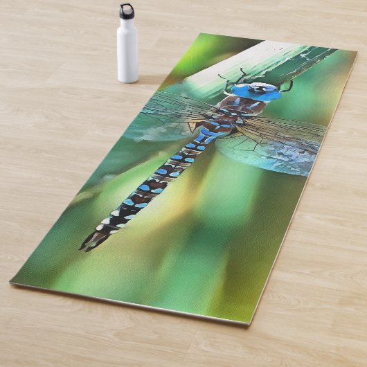 Fantasy Dragonfly in Turquoise en Black Yogamat (In situ)