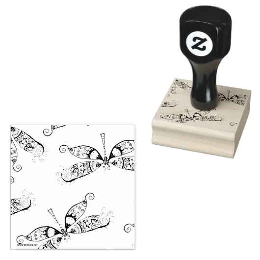 Fantasy Dragonfly Rubberstempel (Gestempeld)