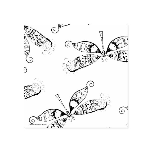 Fantasy Dragonfly Rubberstempel (Afrduk)
