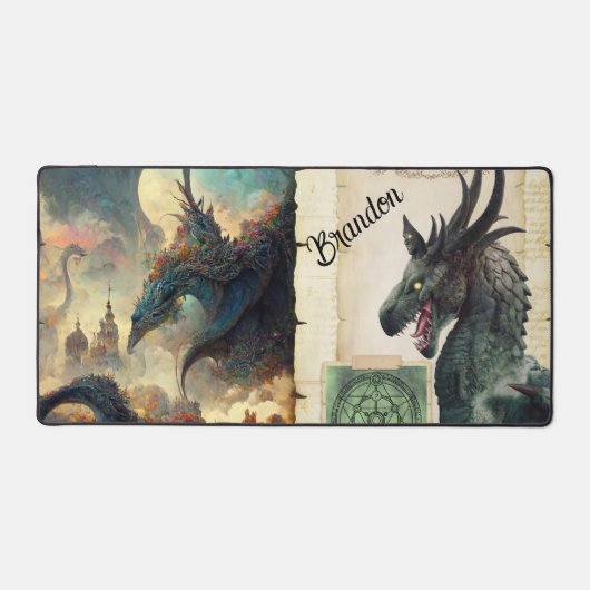 Fantasy Dragons gepersonaliseerd Bureaumat (Voorkant)