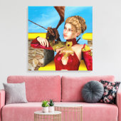 Fantasy Draken Prinses Digitale Kunst Canvas Afdruk (Insitu (Woonkamer))