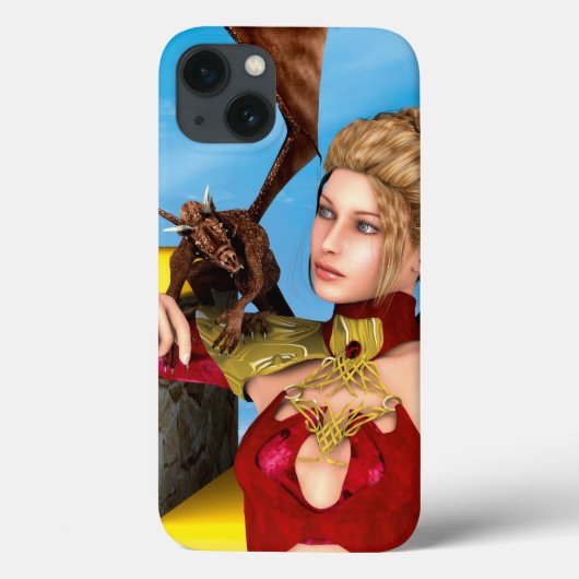 Fantasy Draken Prinses Digitale Kunst Case-Mate iPhone Case (Achterkant)