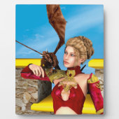 Fantasy Draken Prinses Digitale Kunst Fotoplaat (Voorkant)