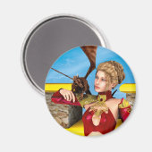 Fantasy Draken Prinses Digitale Kunst Magneet (Voorkant / Achterkant)