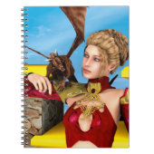 Fantasy Draken Prinses Digitale Kunst Notitieboek (Voorkant)