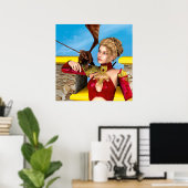 Fantasy Draken Prinses Digitale Kunst Poster (Thuiskantoor)