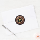 🐉 Fantasy Draken Ring Frame Aangepaste Initiële B Ronde Sticker (Envelop)