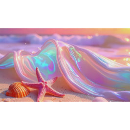 Fantasy Dream Beach With Beautiful Pink Starfish  Servet