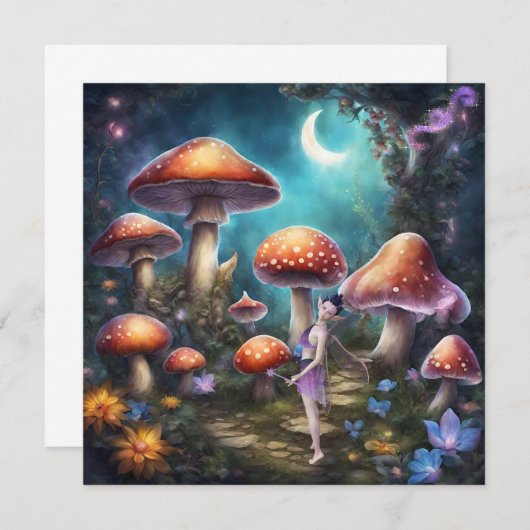 Fantasy Dream World Fairy en paddenstoelen (Voorkant / Achterkant)