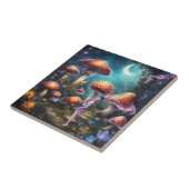 Fantasy Dream World Fairy en paddenstoelen Tegeltje (Zijkant)