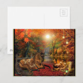 Fantasy Dreaming Girl and Horse Briefkaart (Voorkant / Achterkant)