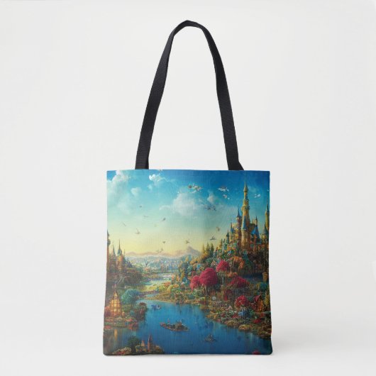 Fantasy Dreamland Schilderachtig Canvas tas (Voorkant)