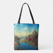 Fantasy Dreamland Schilderachtig Canvas tas (Achterkant)