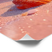 Fantasy Droomstrand Met Mooie Roze Zeester  Perfect Poster (Hoek)