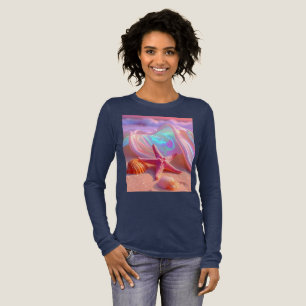 Fantasy Droomstrand Met Mooie Roze Zeester  Tri-Blend Shirt