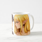 Fantasy Duo Art Mug – Horned Goddess & Elf Girl Il Koffiemok (Voorkant rechts)