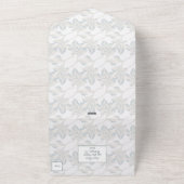 Fantasy Dusty Blue Floral Winter All In One Uitnodiging (Buitenkant)