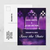 Fantasy East Arabian Nights Balcony Save the Date Aankondigingskaart (Voorkant / Achterkant)