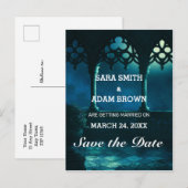 Fantasy East Arabian Nights Balcony Save the Date Aankondigingskaart (Voorkant / Achterkant)