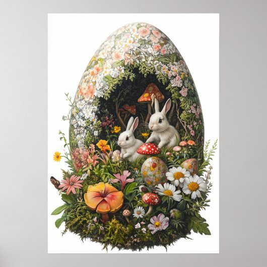 Fantasy Easter Egg Forest Bunny Poster (Voorkant)