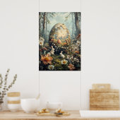 Fantasy Easter Egg in de kunst van de bosmuur Poster (Keuken)