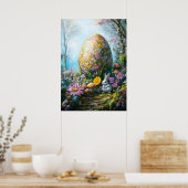 Fantasy Easter Egg in het magische bos Poster (Keuken)