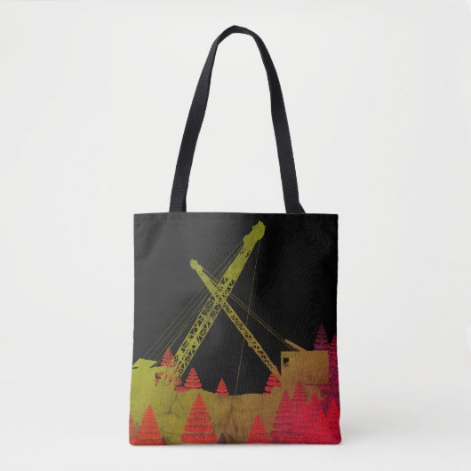 Fantasy, een kleurrijke hijswerker tote bag (Voorkant)