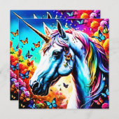 Fantasy Eenhoorn Design Feestdagenkaart (Voorkant / Achterkant)